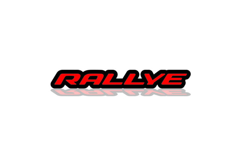 Dodge tailgate trunk rear emblem with Rallye logo Dodge emblems decoinfabric BLACK RED