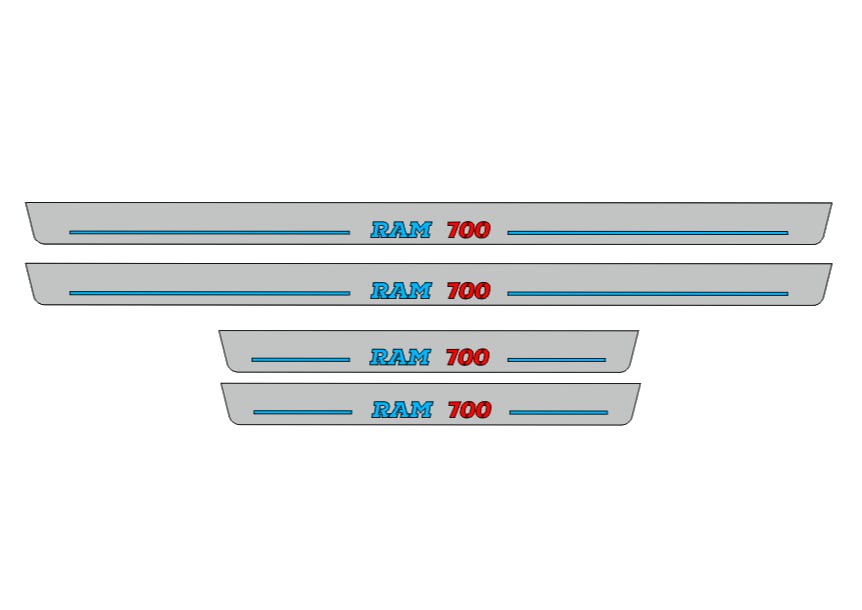 Dodge Ram IV 2009-2018 Door Sill Led Plate With RAM 700 Logo Dodge Led Door Sills opdesign