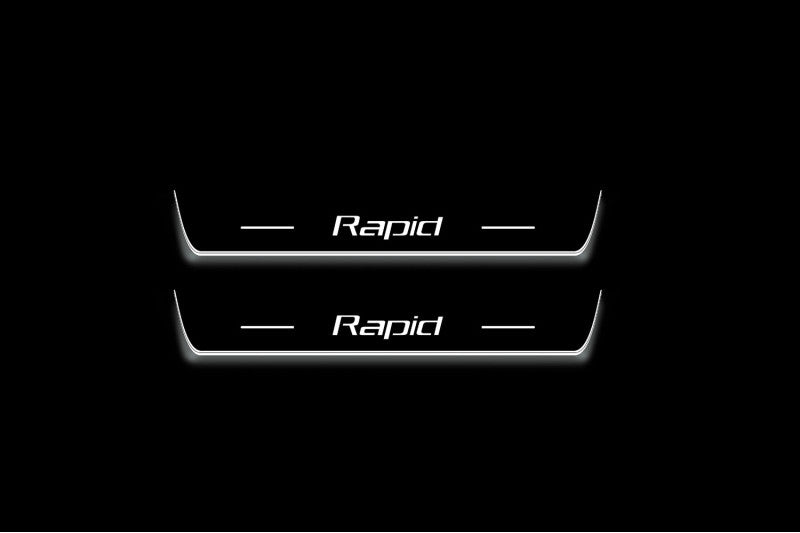 Skoda Rapid 2012+ Led Door Sills With Logo Rapid