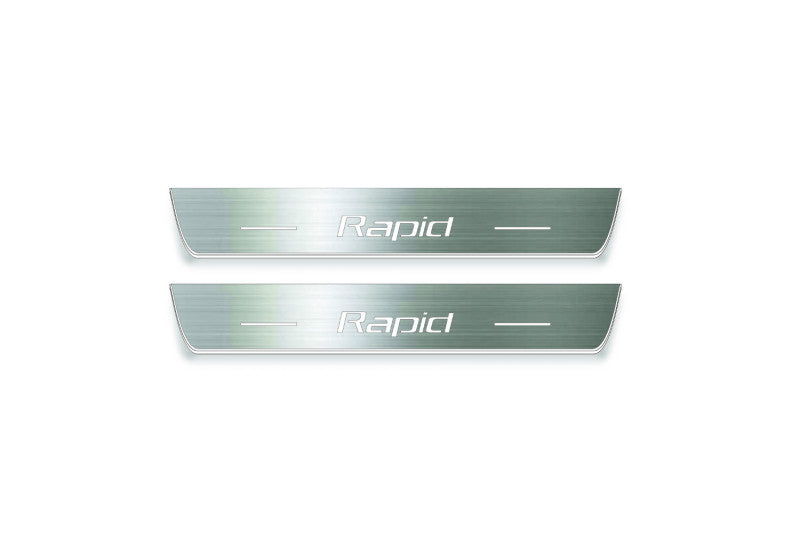 Skoda Rapid 2012+ Led Door Sills With Logo Rapid