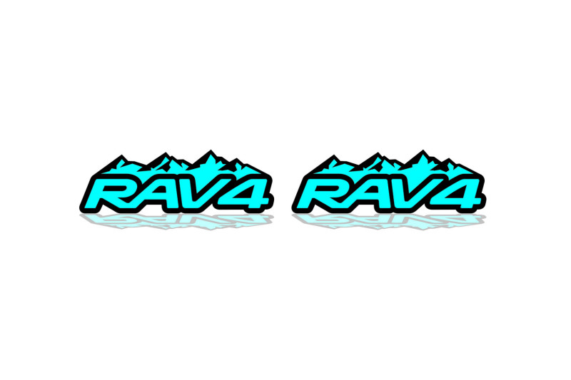 Toyota Rav4 emblem for fenders with Rav4 logo (Type 2) Toyota emblems decoinfabric BLACK LIGHT BLUE