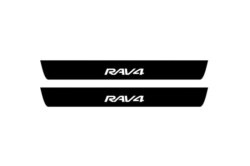 Toyota Rav4 V 2019+ Led Door Sill Pro With Logo Rav4 (Premium Painting) Toyota Led Door Sills PRO opdesign