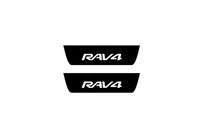 Toyota Rav4 V 2019+ Led Door Sill Pro With Logo Rav4 (Premium Painting) Toyota Led Door Sills PRO opdesign