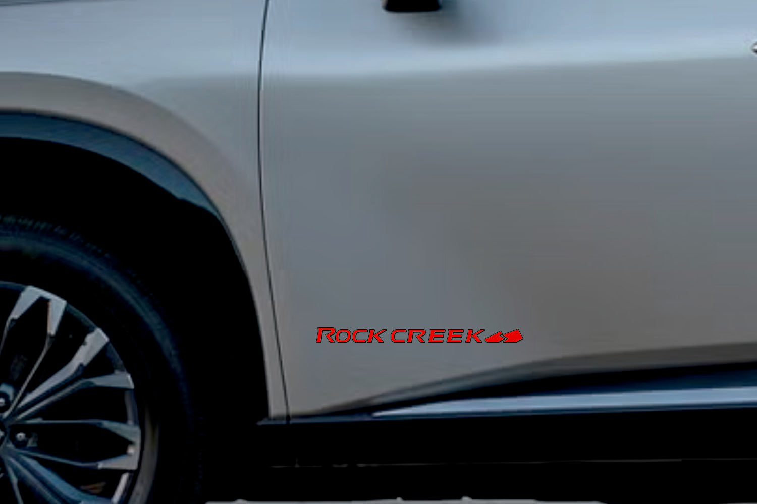 Nissan 3D emblem for fenders with Rock creek logo (type MIXT) Nissan emblems decoinfabric