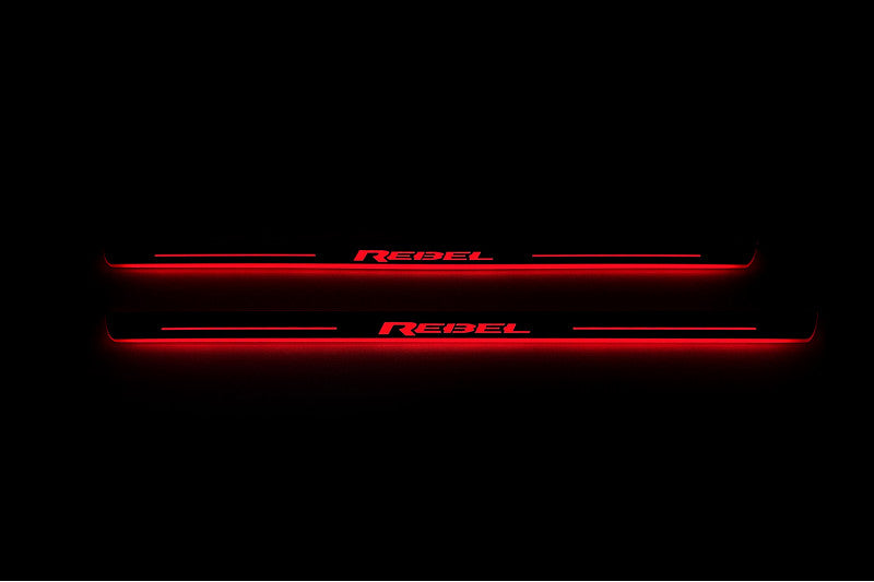 Dodge RAM 1500 2019+ Door Sill Led Plate With REBEL Logo