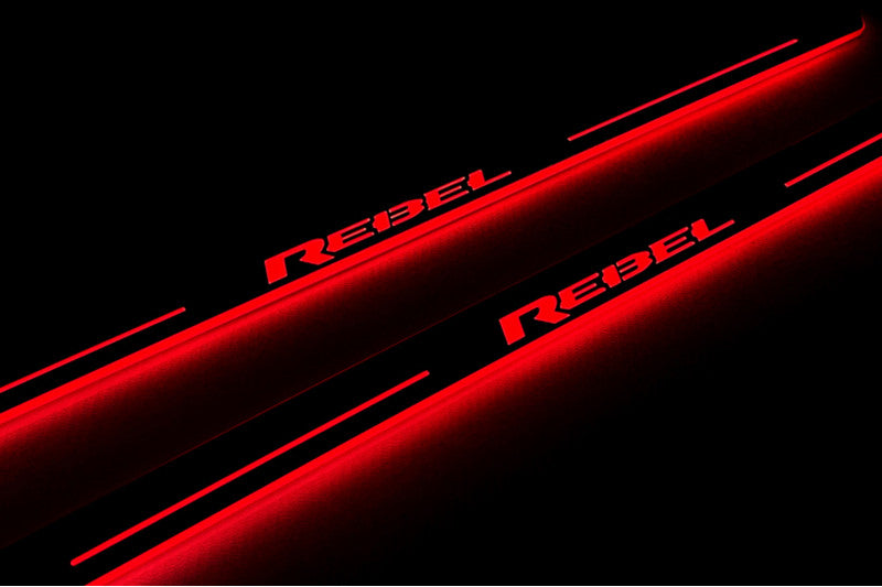 Dodge RAM 2500 2019+ Door Sill Led Plate With REBEL Logo