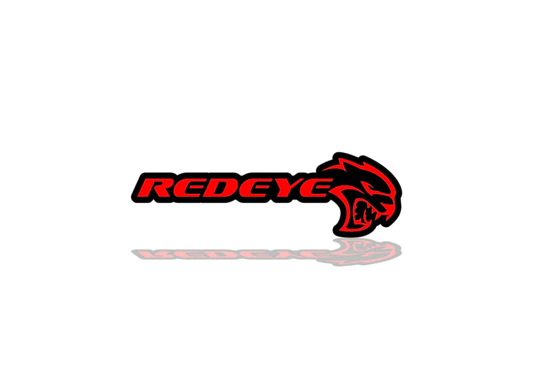 Dodge tailgate trunk rear emblem with Redeye Hellcat logo Dodge emblems decoinfabric BLACK RED