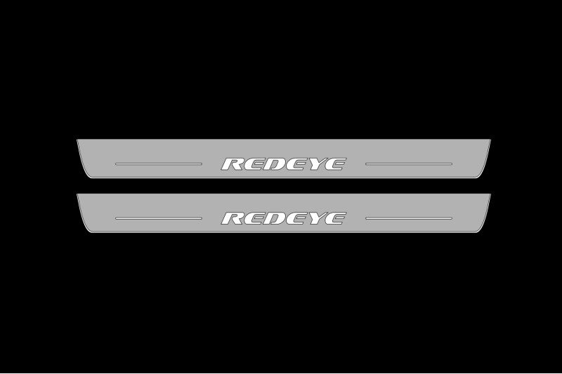 Dodge Charger 2011+ Door Sill Led Plate With REDEYE Logo Dodge Led Door Sills opdesign