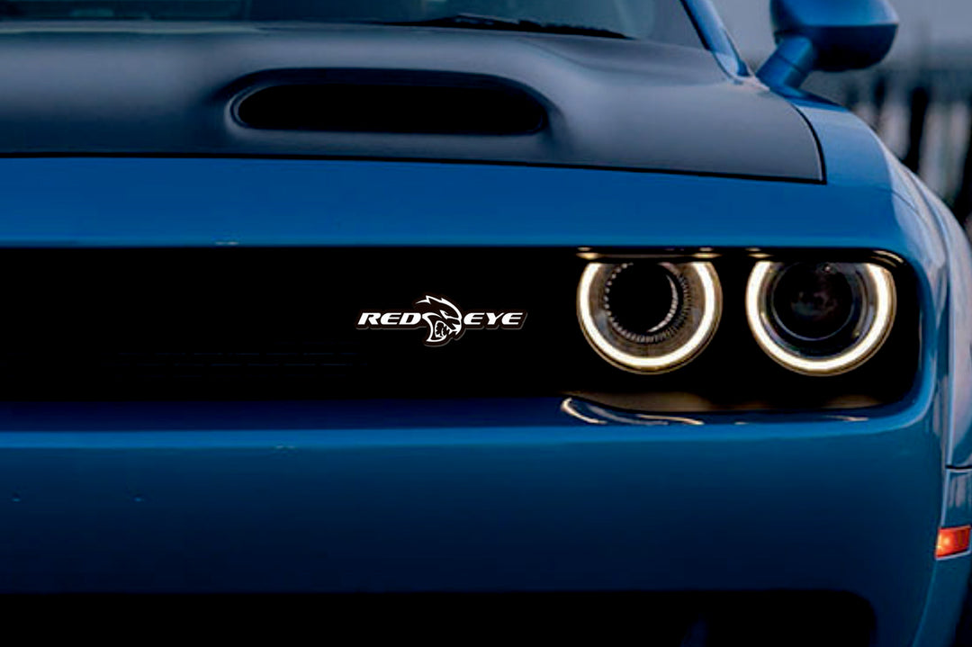 Dodge Radiator grille emblem with Redeye Hellcat (type 2) logo