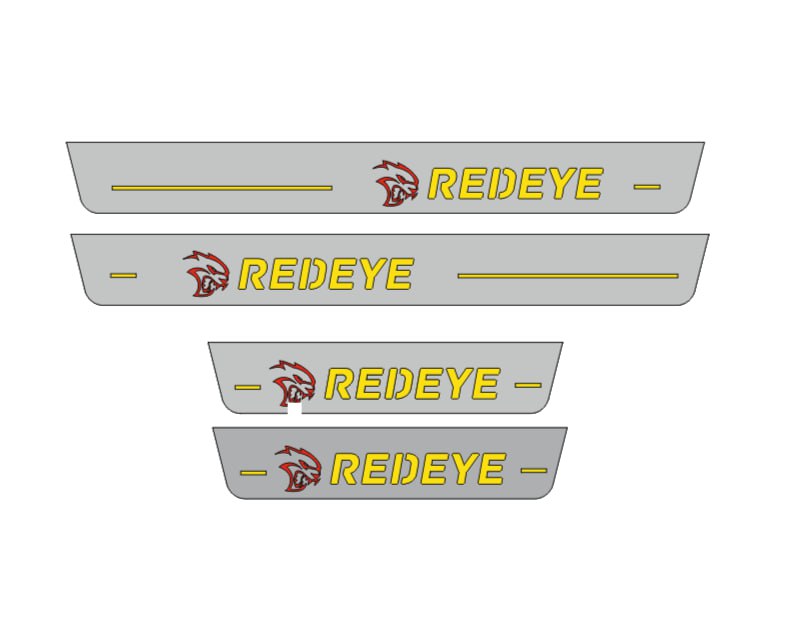 Dodge Charger 2023+ Door Sill Led Plate With REDEYE Logo Dodge Led Door Sills opdesign