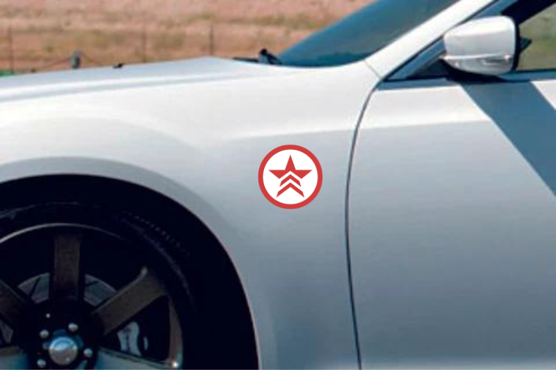 Mass Effect emblem badge for fenders with RENEGADE logo Custom design emblems decoinfabric