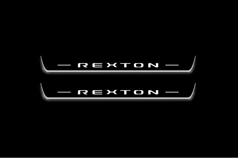 SsangYong Rexton III 2017+ LED Door Sills PRO With Logo Rexton SsangYong Led Door Sills opdesign