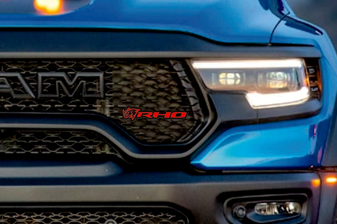 DODGE Radiator grille emblem with RHO Rhino logo Dodge emblems decoinfabric