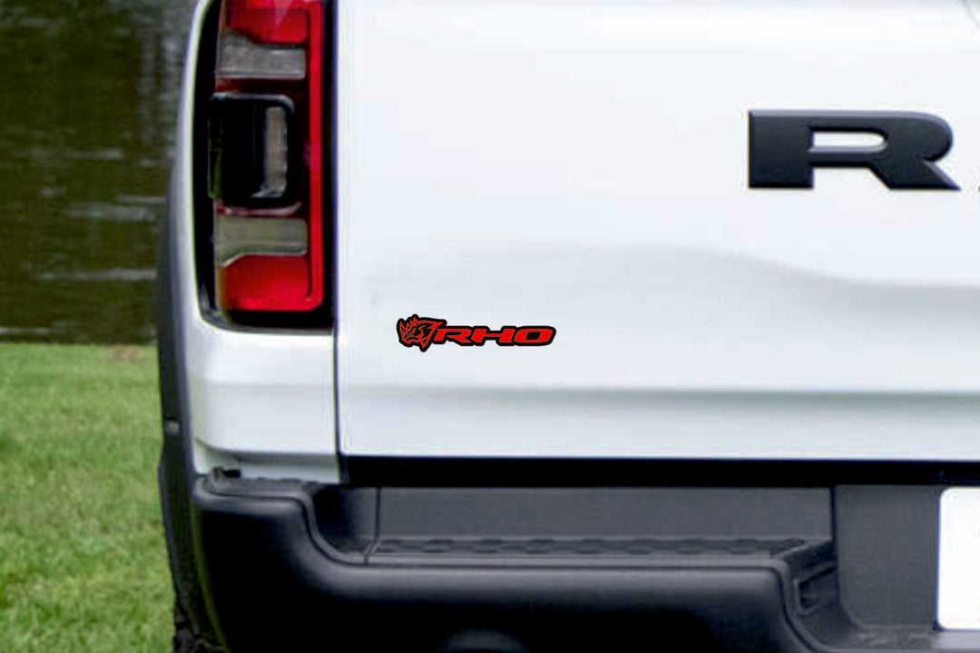 Dodge tailgate trunk rear emblem with RHO Rhino logo