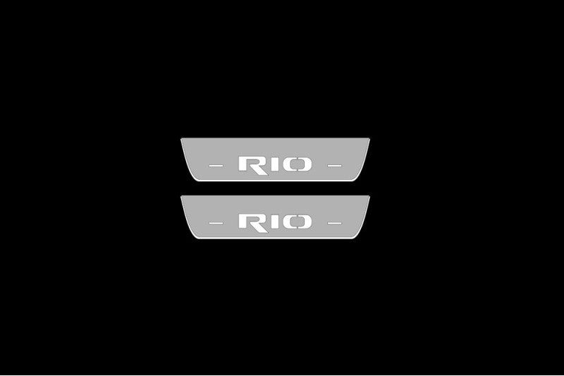 KIA Rio III 2011-2017 Door Sill Led Plate With Logo Rio KIA Led Door Sills opdesign