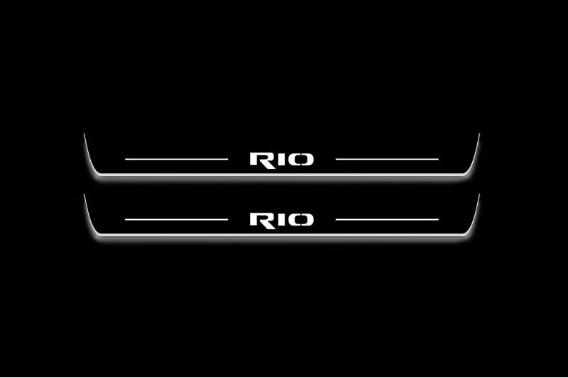 KIA Rio IV 2018+ Door Sill Led Plate With Logo Rio KIA Led Door Sills opdesign