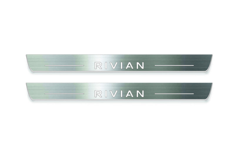 Rivian R1T 2021+ Led Sill Plates With Logo Rivian