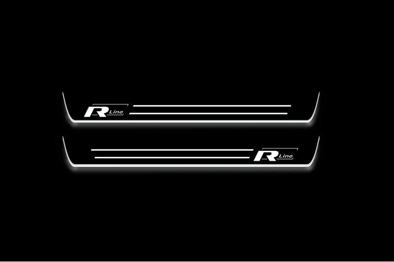 Volkswagen Touareg II 2010-2018 Led Door Sills With Logo R-Line