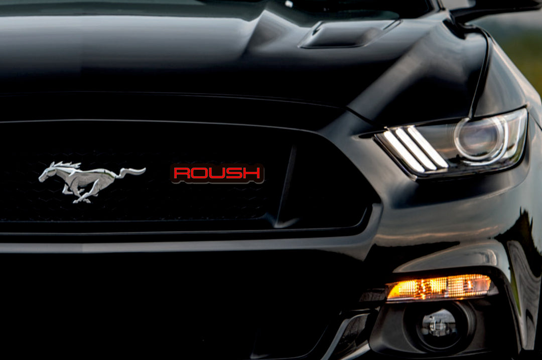 Ford Illuminated LED Radiator Grille Emblems and Badges with Roush (type 3) logo Ford Led Emblems decoinfabric
