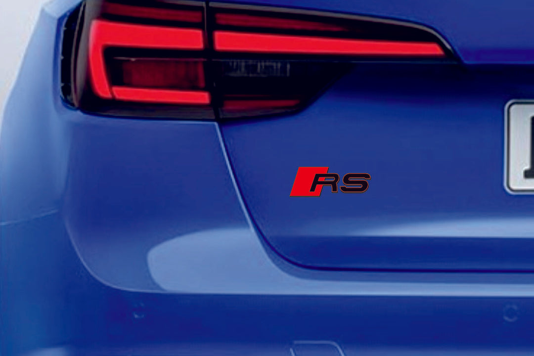 Audi tailgate trunk rear 3D emblem with RS logo (type MIXT)