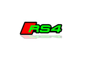 Audi tailgate trunk rear emblem with RS4 logo Audi emblems decoinfabric BLACK GREEN
