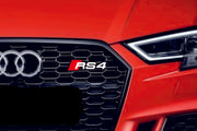 Audi radiator grille emblem with RS4 logo Audi emblems decoinfabric BLACK WHITE