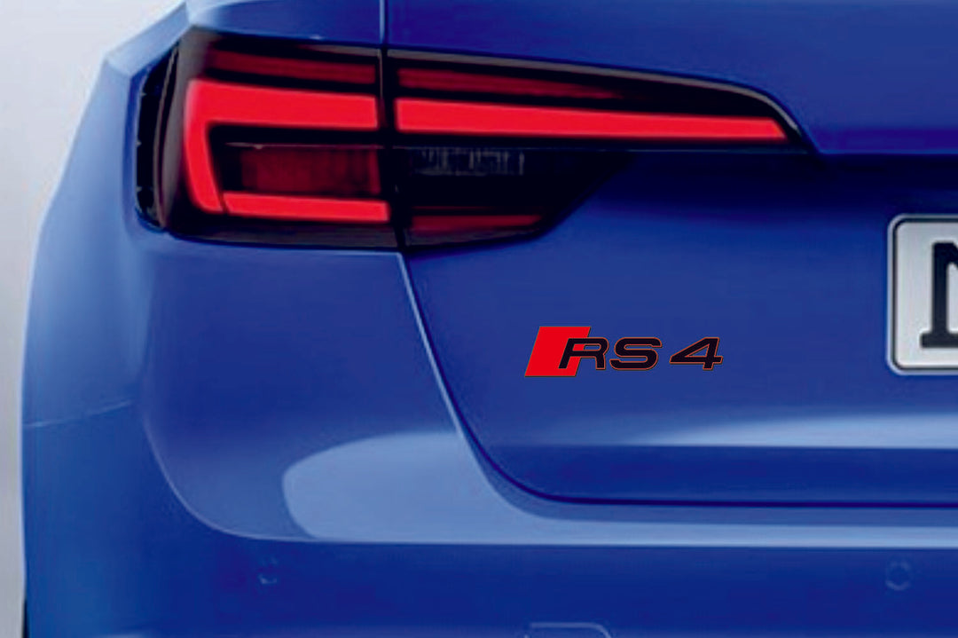 Audi tailgate trunk rear 3D emblem with RS4 logo (type MIXT)