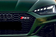 Audi Emblem & Badge Set - Grille and Tailgate RS5 logo Audi emblems decoinfabric WHITE