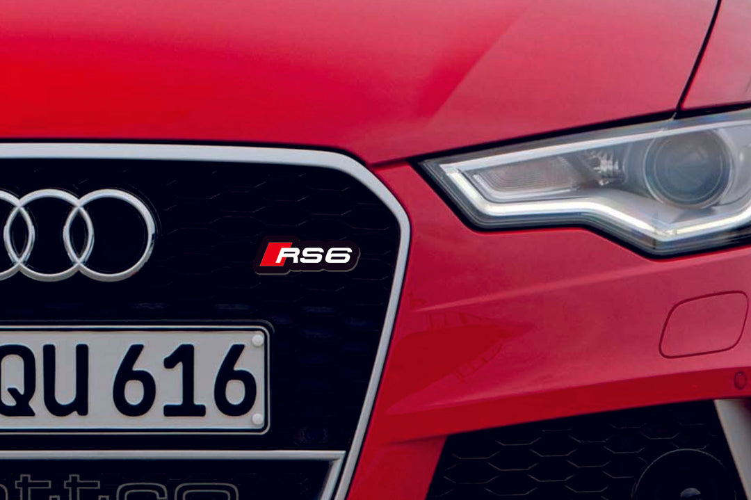 Audi Illuminated LED Radiator Grille Emblems and Badges with RS6 logo Audi Led emblems decoinfabric