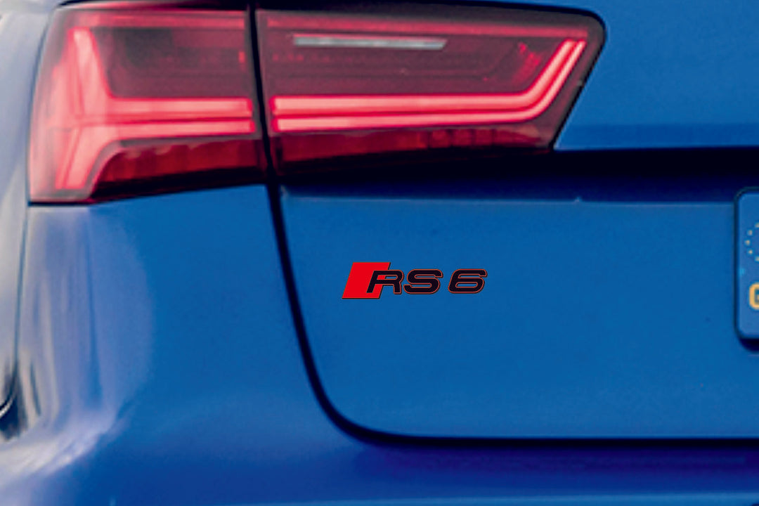 Audi tailgate trunk rear 3D emblem with RS6 logo (type MIXT)