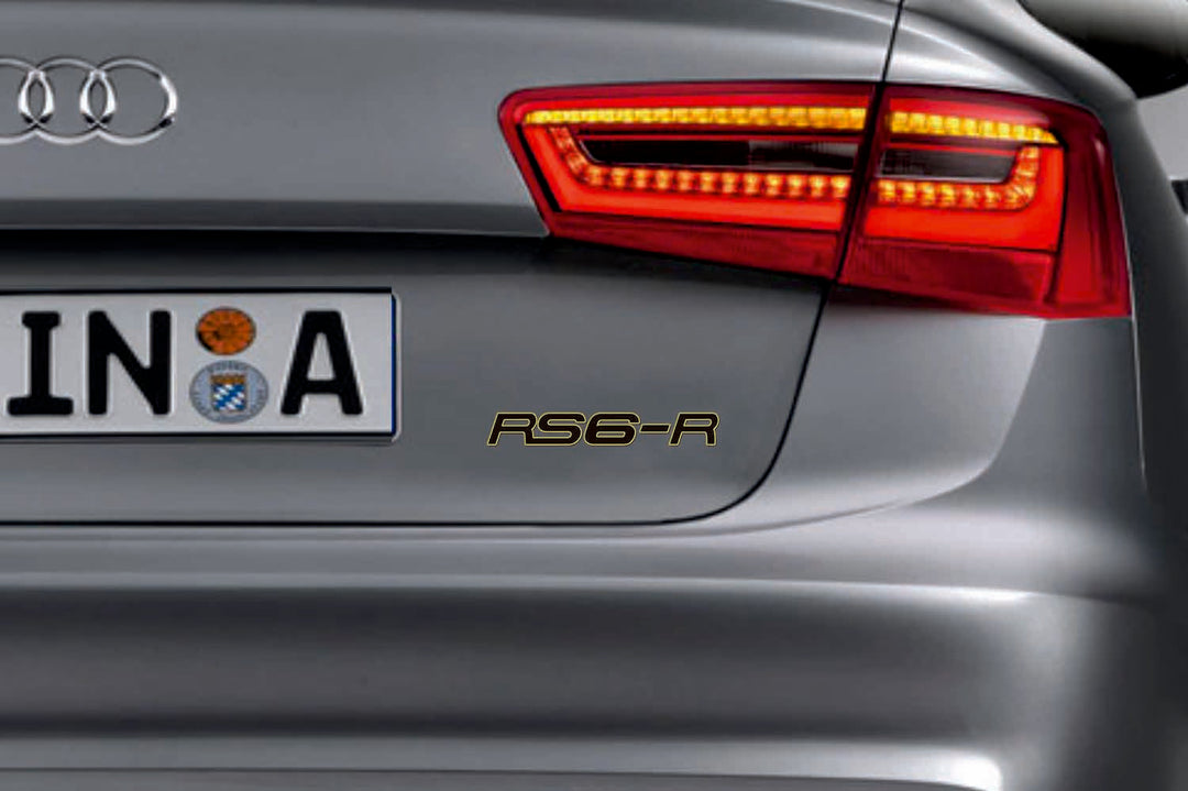 Audi tailgate trunk rear 3D emblem with RS6-R logo (type MIXT)