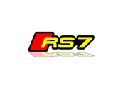 Audi tailgate trunk rear emblem with RS7 logo Audi emblems decoinfabric BLACK YELLOW