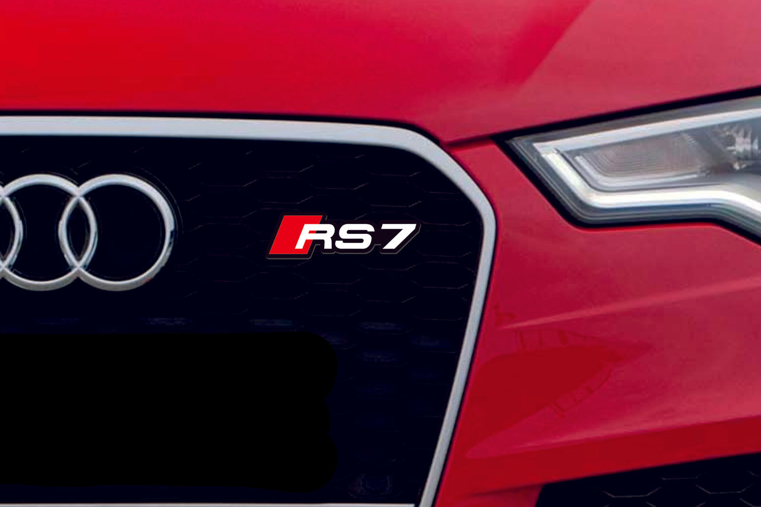 Audi Emblem & Badge Set - Grille and Tailgate RS7 logo Audi emblems decoinfabric WHITE