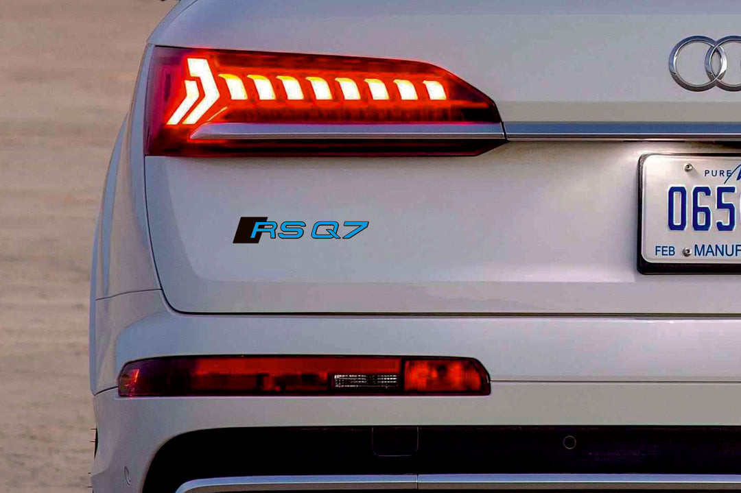Audi tailgate trunk rear 3D emblem with RSQ7 logo (type MIXT) Audi emblems decoinfabric