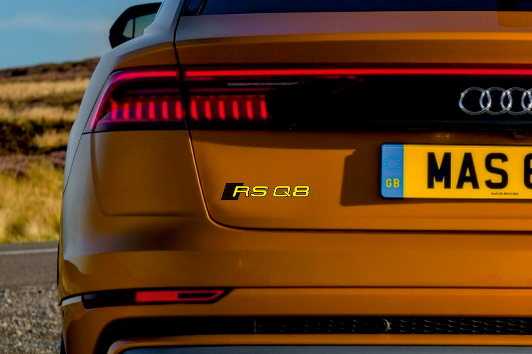 Audi tailgate trunk rear 3D emblem with RSQ8 logo (type MIXT) Audi emblems decoinfabric