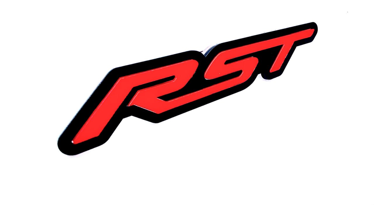 Chevrolet Emblem & Badges set with RST logo Chevrolet emblems decoinfabric BLACK RED
