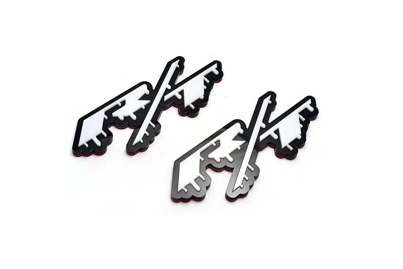 Dodge Emblem & Badges set with R/T Blood logo (Big Size) Dodge emblems decoinfabric BLACK WHITE