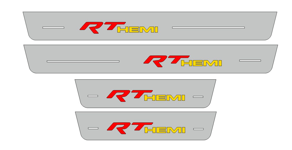 Dodge Charger 2023+ Door Sill Led Plate With RT HEMI Logo Dodge Led Door Sills opdesign