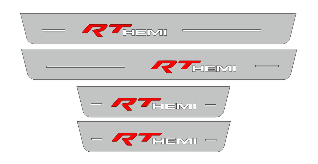 Dodge Durango III 2011+ Door Sill Led Plate With RT HEMI Logo Dodge Led Door Sills opdesign