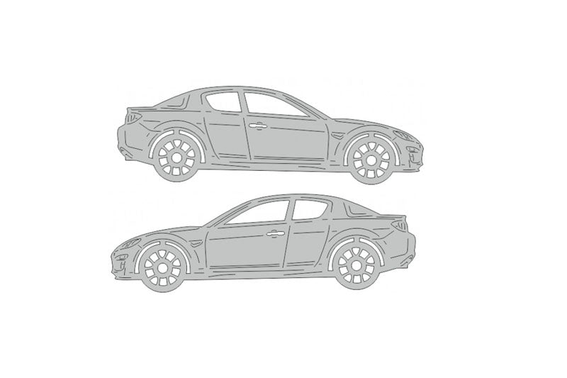 Mazda RX-8 (2003-2012) Floor Mat Emblem Set – Stainless Steel Badges Car Mats Badges Decoin