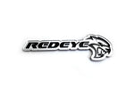 Load image into Gallery viewer, Dodge tailgate trunk rear emblem with Redeye Hellcat logo — Silver Mirror, Black