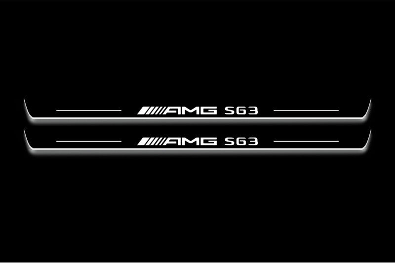 Mercedes S-Class C217 2014-2020 Door Sill Led Plate With AMG S63 Logo
