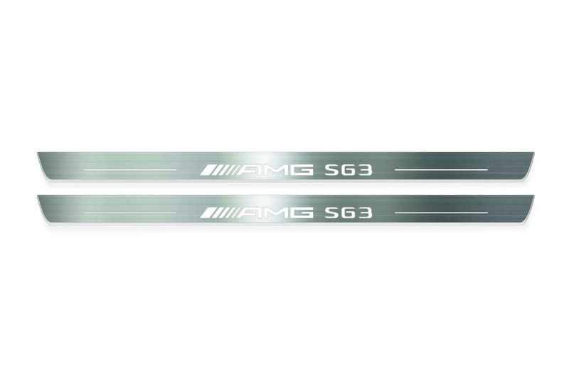 Mercedes S-Class C217 2014-2020 Door Sill Led Plate With AMG S63 Logo