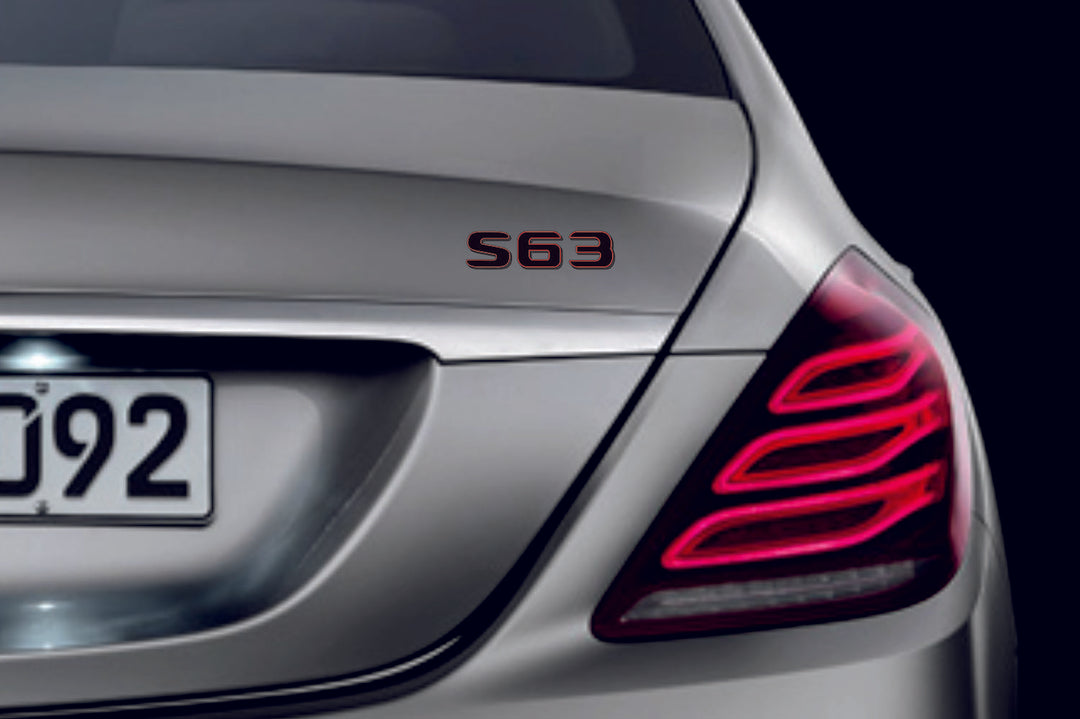 Mercedes tailgate trunk rear 3D emblem with S63 logo (type MIXT)