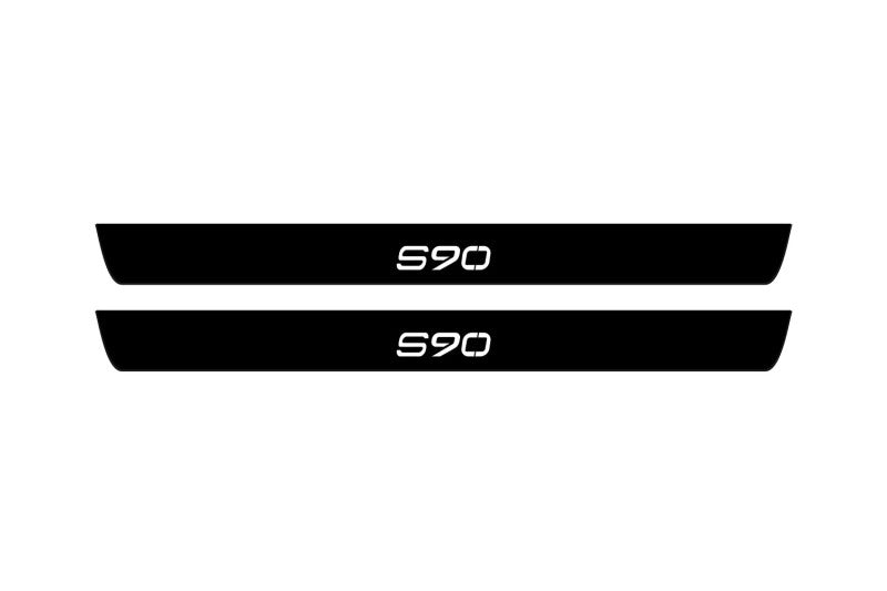 Volvo S90 II 2016+ Led Door Sill Pro With Logo S90 (Premium Painting) Volvo Led Door Sills PRO opdesign