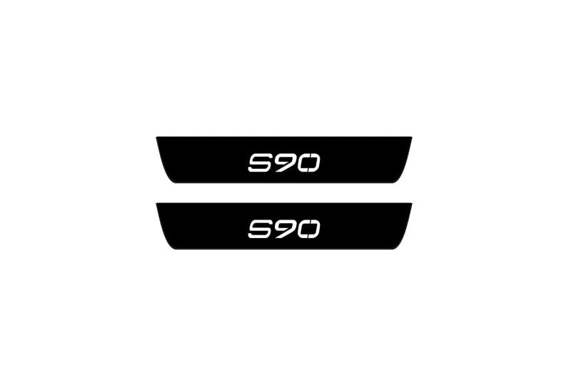Volvo S90 II 2016+ Led Door Sill Pro With Logo S90 (Premium Painting) Volvo Led Door Sills PRO opdesign
