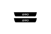 Volvo S90 II 2016+ Led Door Sill Pro With Logo S90 (Premium Painting) Volvo Led Door Sills PRO opdesign