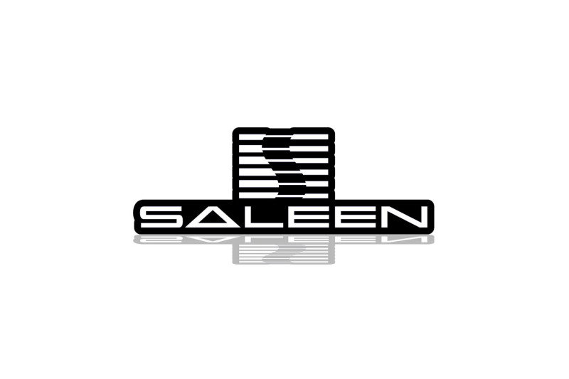 Ford Mustang Radiator grille emblem with Saleen logo (type 2) Ford emblems decoinfabric BLACK WHITE