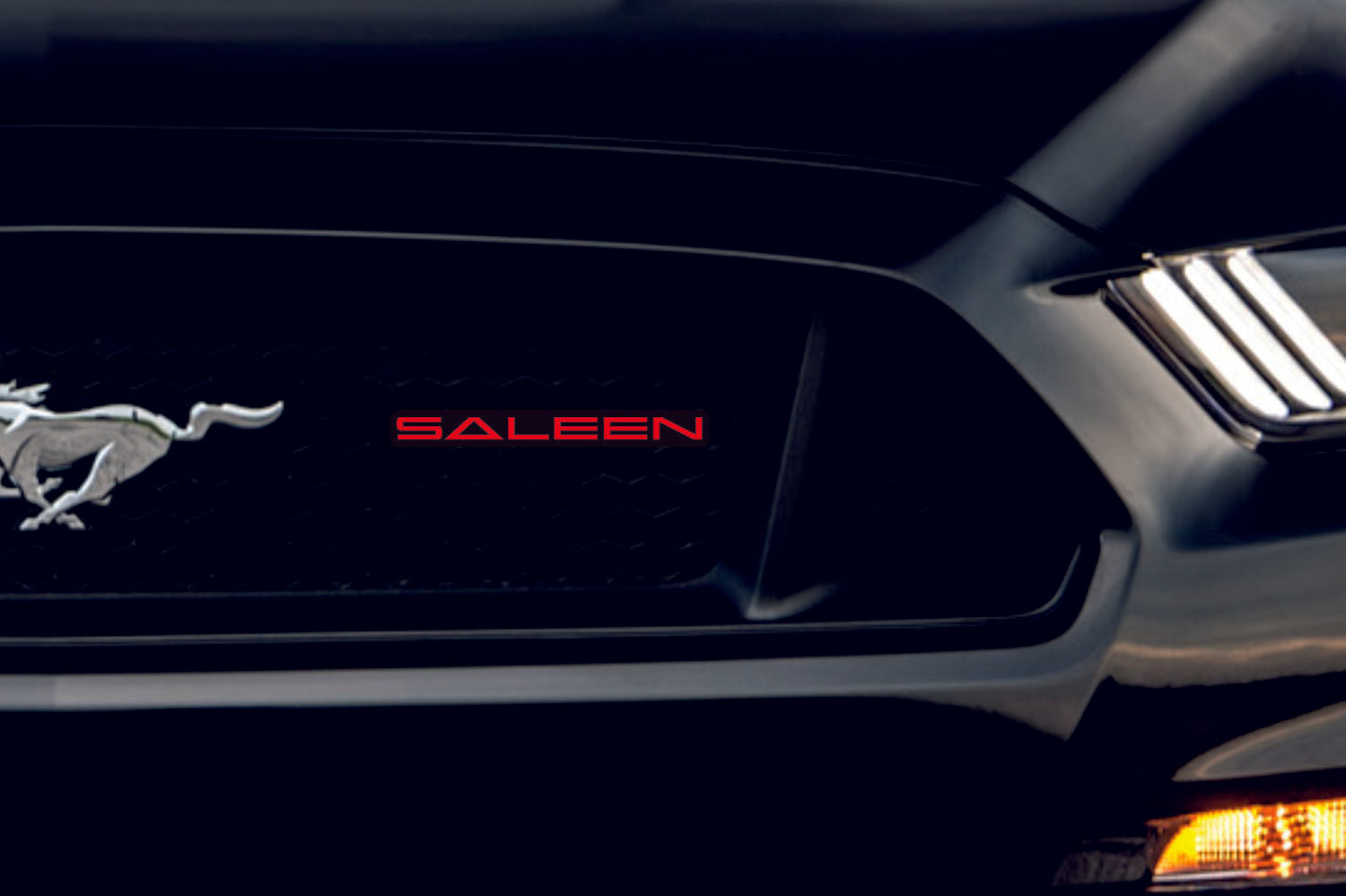 Ford Mustang Radiator grille emblem with Saleen logo