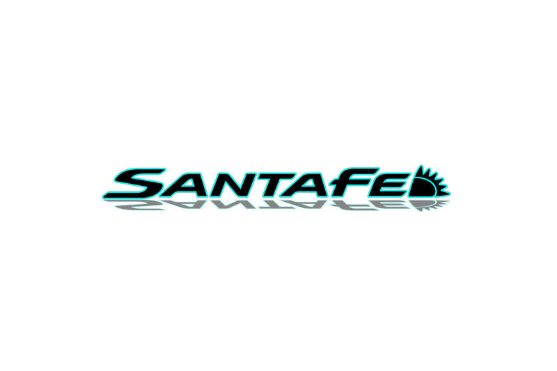 Hyundai SantaFe III 2012-2019 tailgate trunk rear 3D emblem with SantaFe logo (type MIXT) Hyundai emblems decoinfabric
